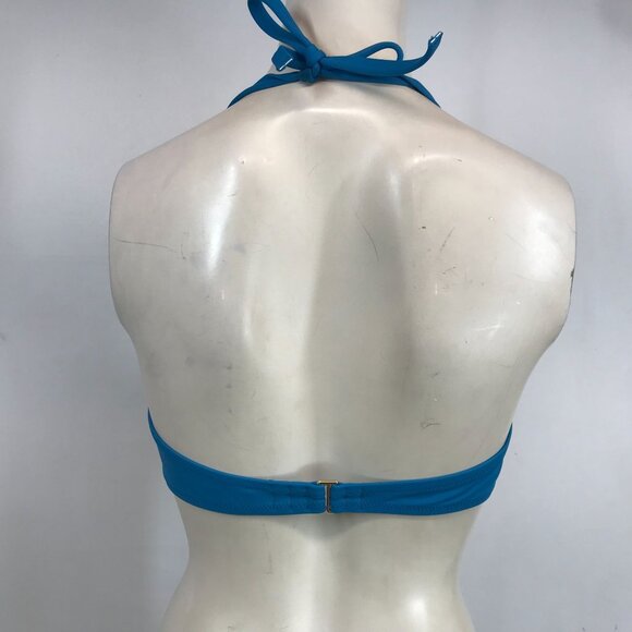 VICTORIA'S SECRET - WOMEN'S 36C - BLUE UNDERWIRE PUSH-UP HALTER SWIM BIKINI TOP - Picture 3 of 6